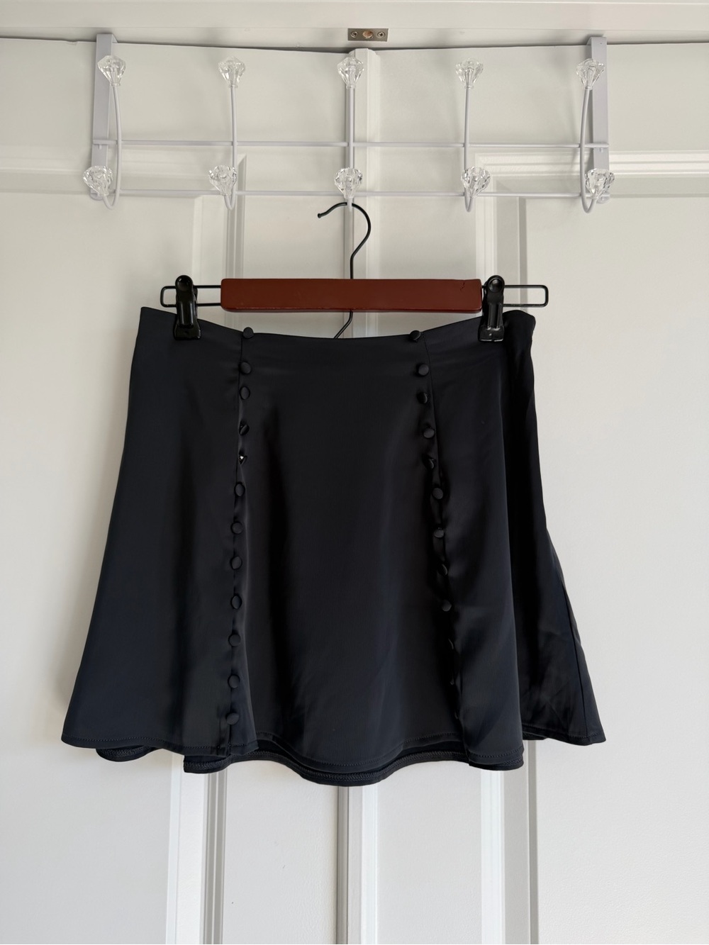 Urban Outfitters Black Mini Skirt with Button-Trim